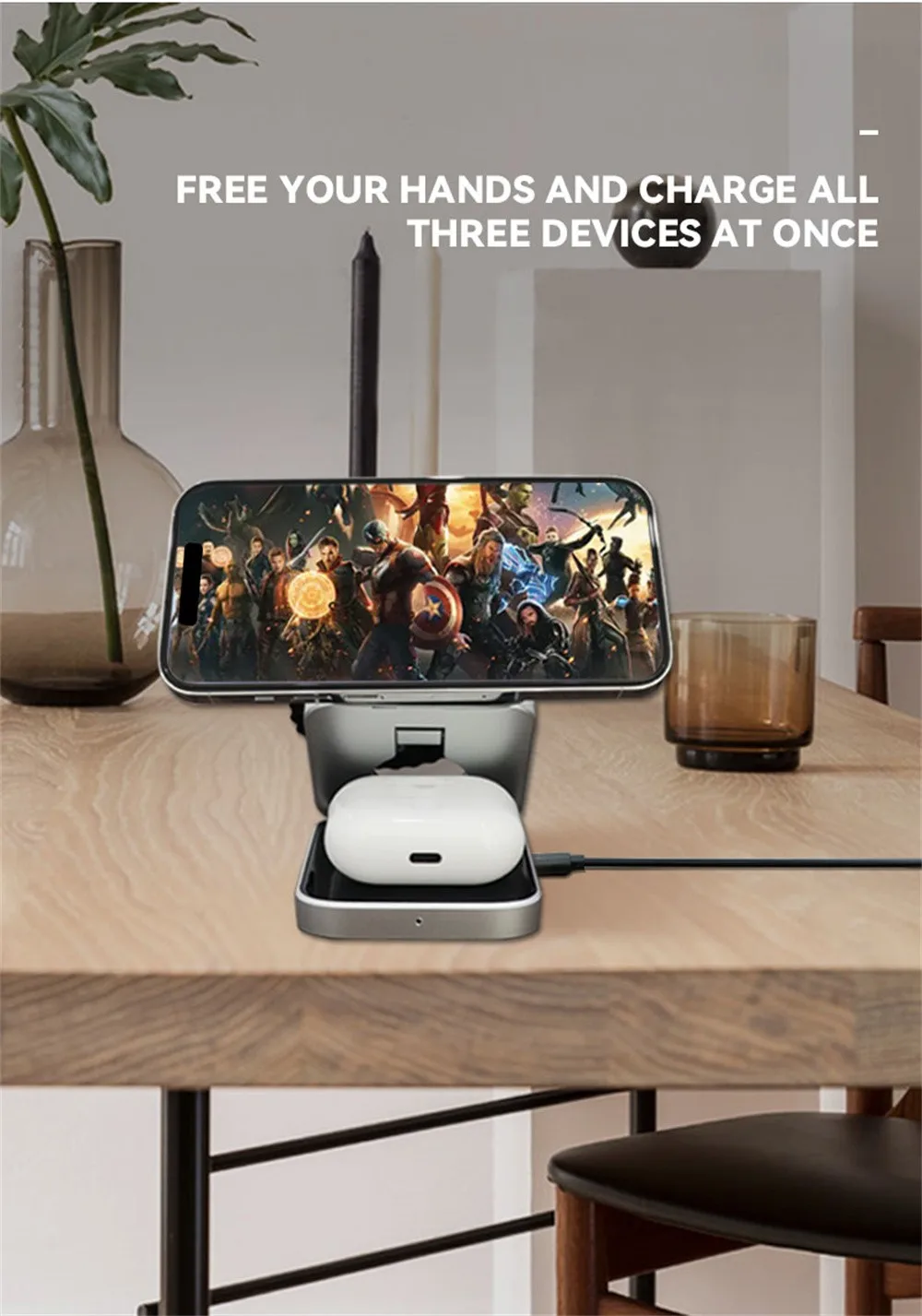 Portable Magnetic Wireless Charger Stand - Image 20