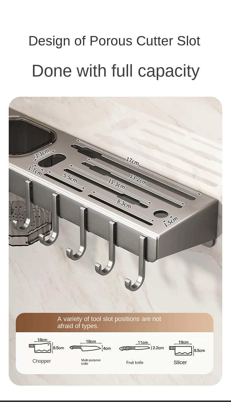 Wall-mounted knife rack for kitchen - Image 11