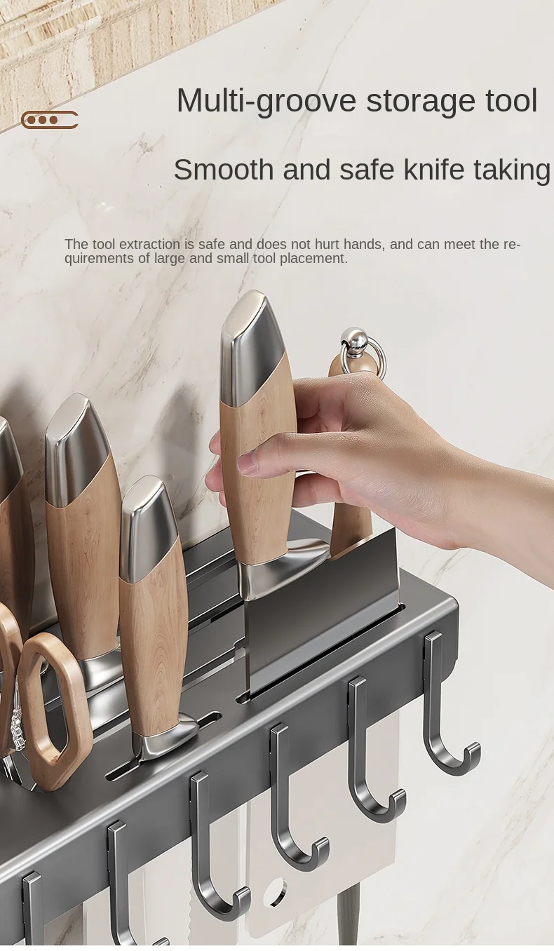 Wall-mounted knife rack for kitchen - Image 22