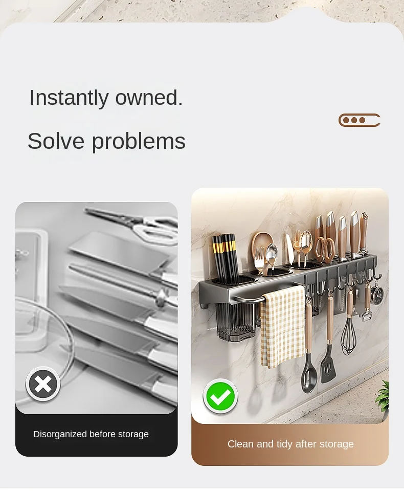 Wall-mounted knife rack for kitchen - Image 13