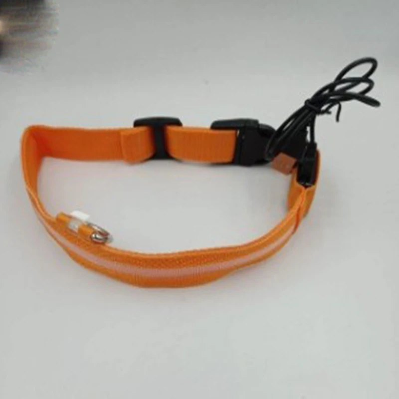 Dog Night Safety Collar Nylon LED Night Light USB Automatic Flashing Fluorescent Protection for Dog's Travel - Image 12