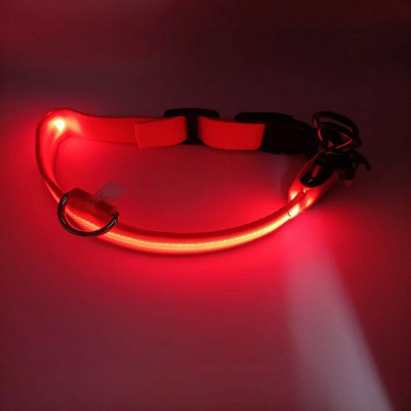 Dog Night Safety Collar Nylon LED Night Light USB Automatic Flashing Fluorescent Protection for Dog's Travel - Image 11
