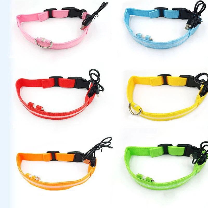Dog Night Safety Collar Nylon LED Night Light USB Automatic Flashing Fluorescent Protection for Dog's Travel - Image 25