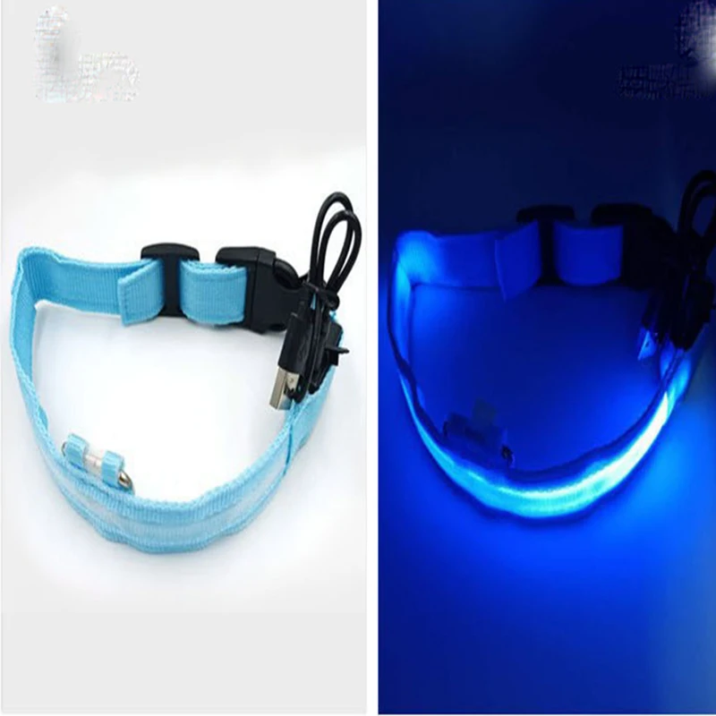 Dog Night Safety Collar Nylon LED Night Light USB Automatic Flashing Fluorescent Protection for Dog's Travel - Image 24