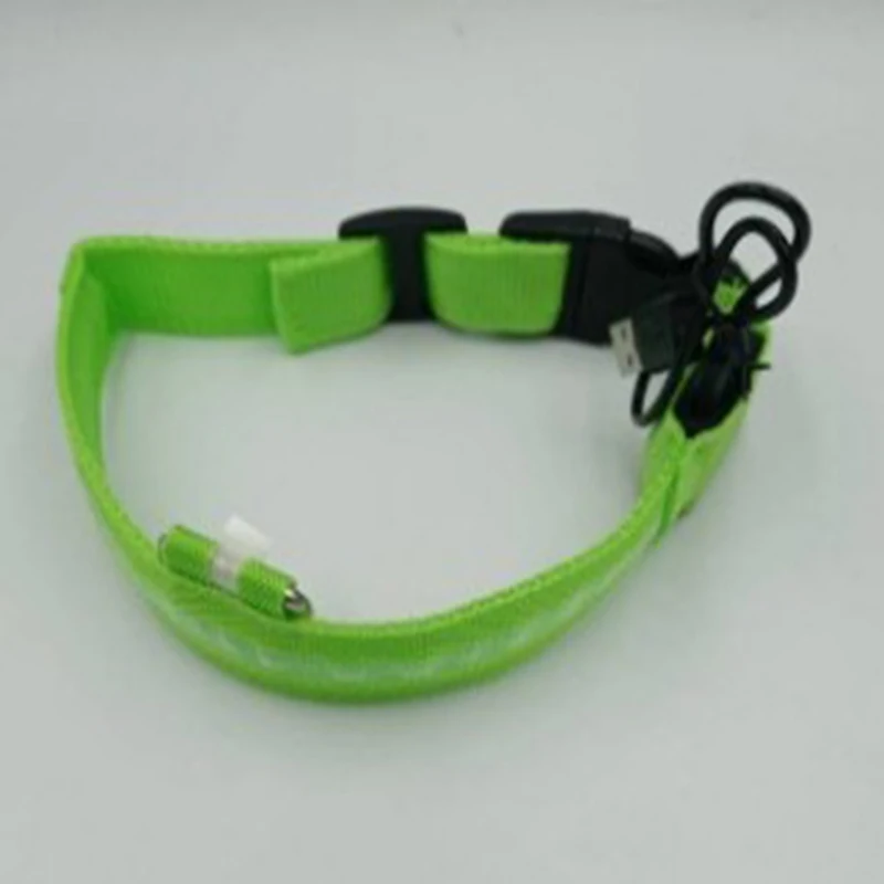 Dog Night Safety Collar Nylon LED Night Light USB Automatic Flashing Fluorescent Protection for Dog's Travel - Image 7